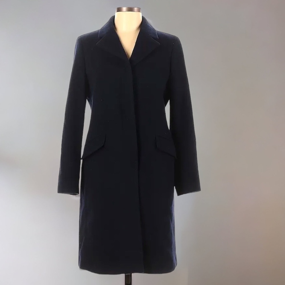 Brooks Brothers 346 Women dark blue  Wool/Cashmere blend Coat.  Sz 8 US Petite